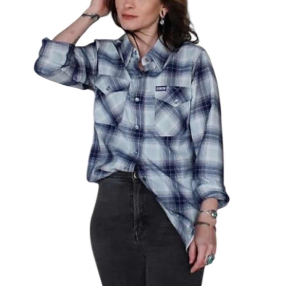 DIXXON Flannel Plaid Shirt Pearl Snap Oversized